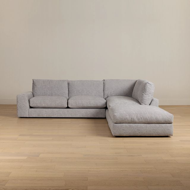 Calista Pewter Fabric Large Right Bumper Sectional