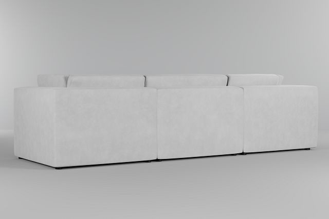 Destin Peyton White Fabric 3-piece Modular Sofa