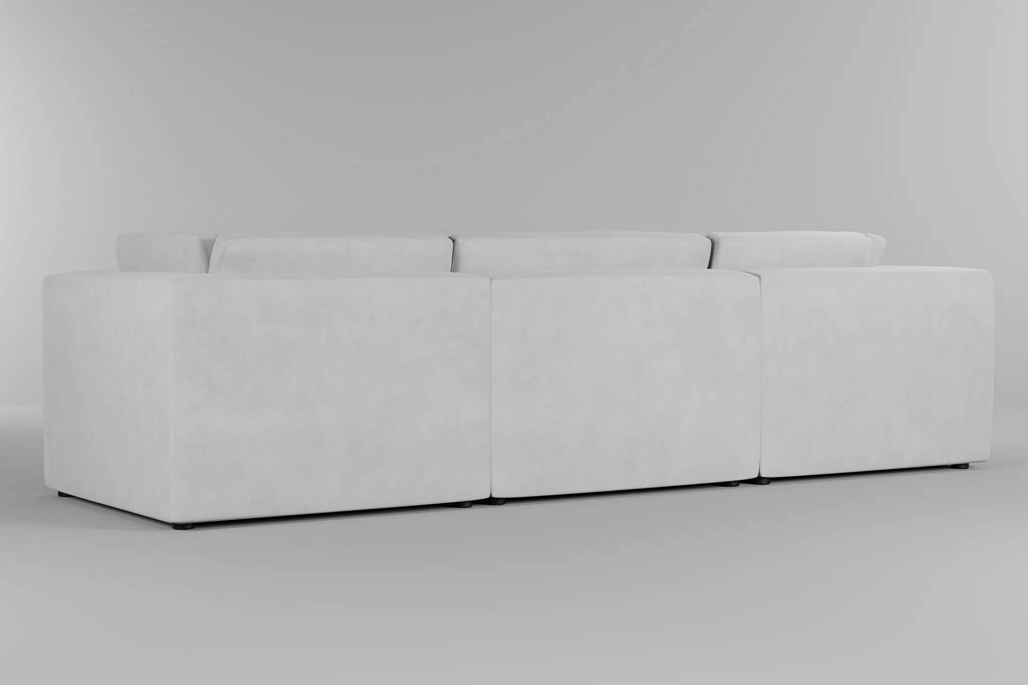 Destin Peyton White Fabric 3-piece Modular Sofa