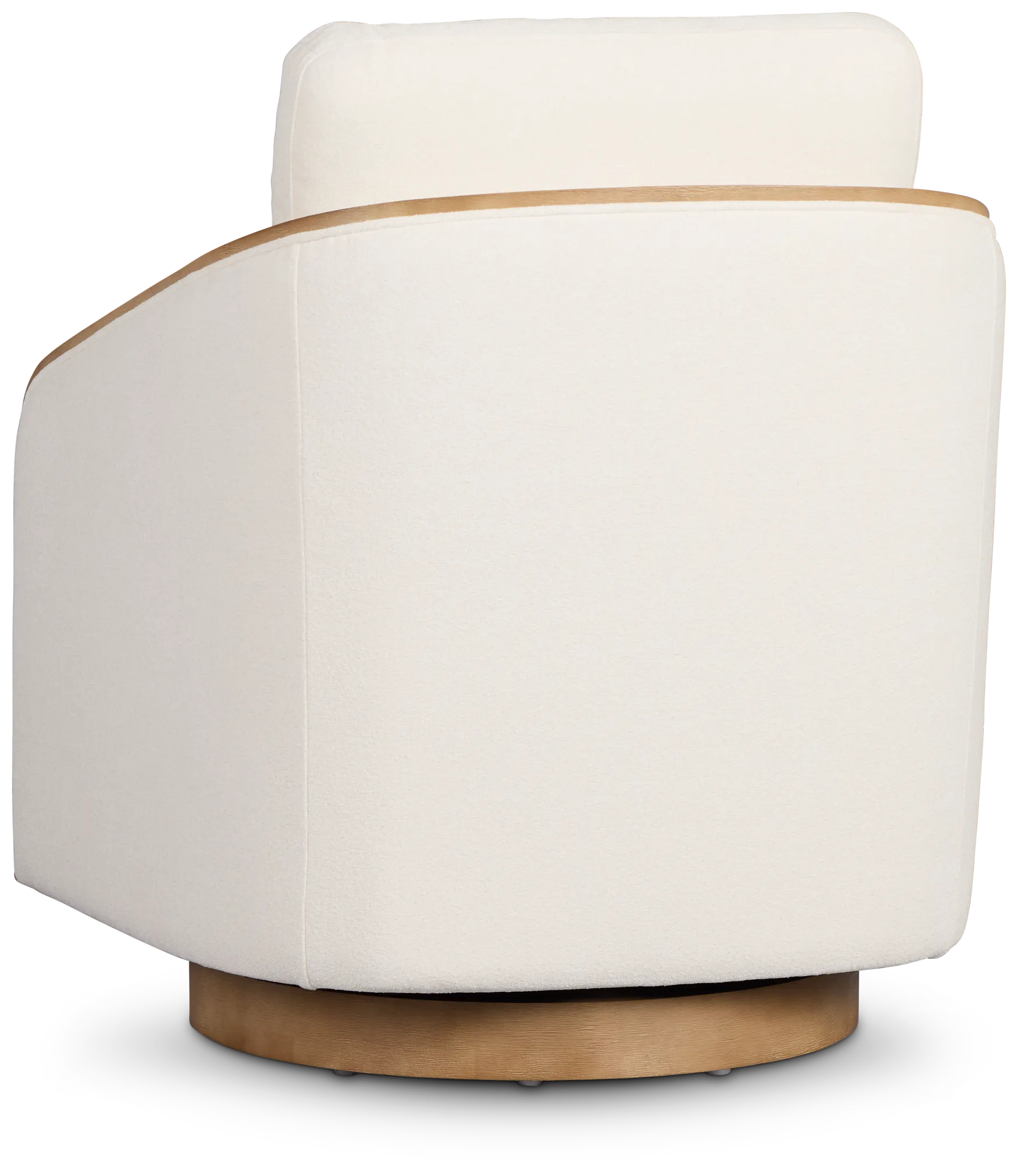 Campbell White Fabric Swivel Accent Chair