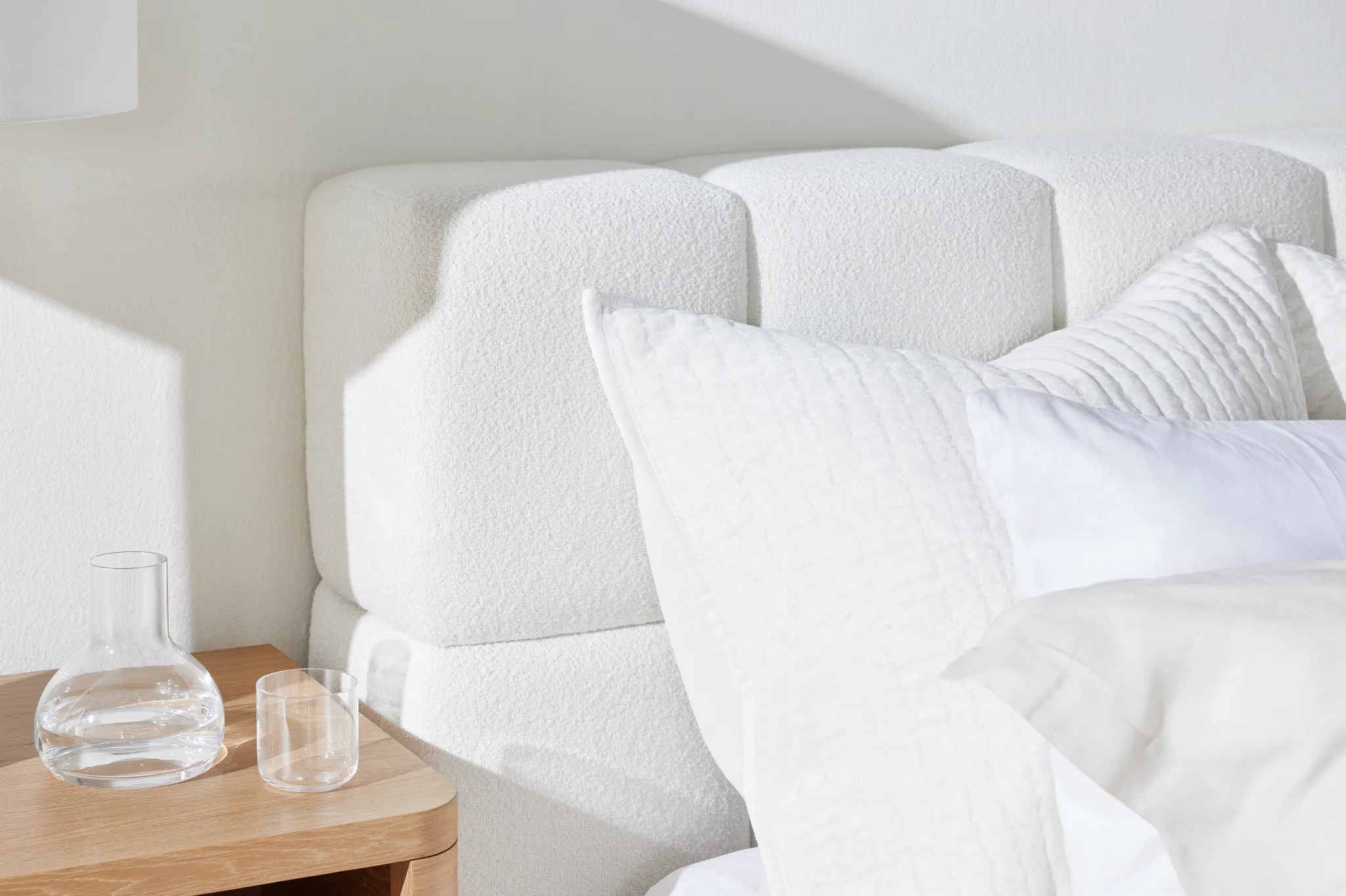 Malibu Light Beige Tufted Platform Bed