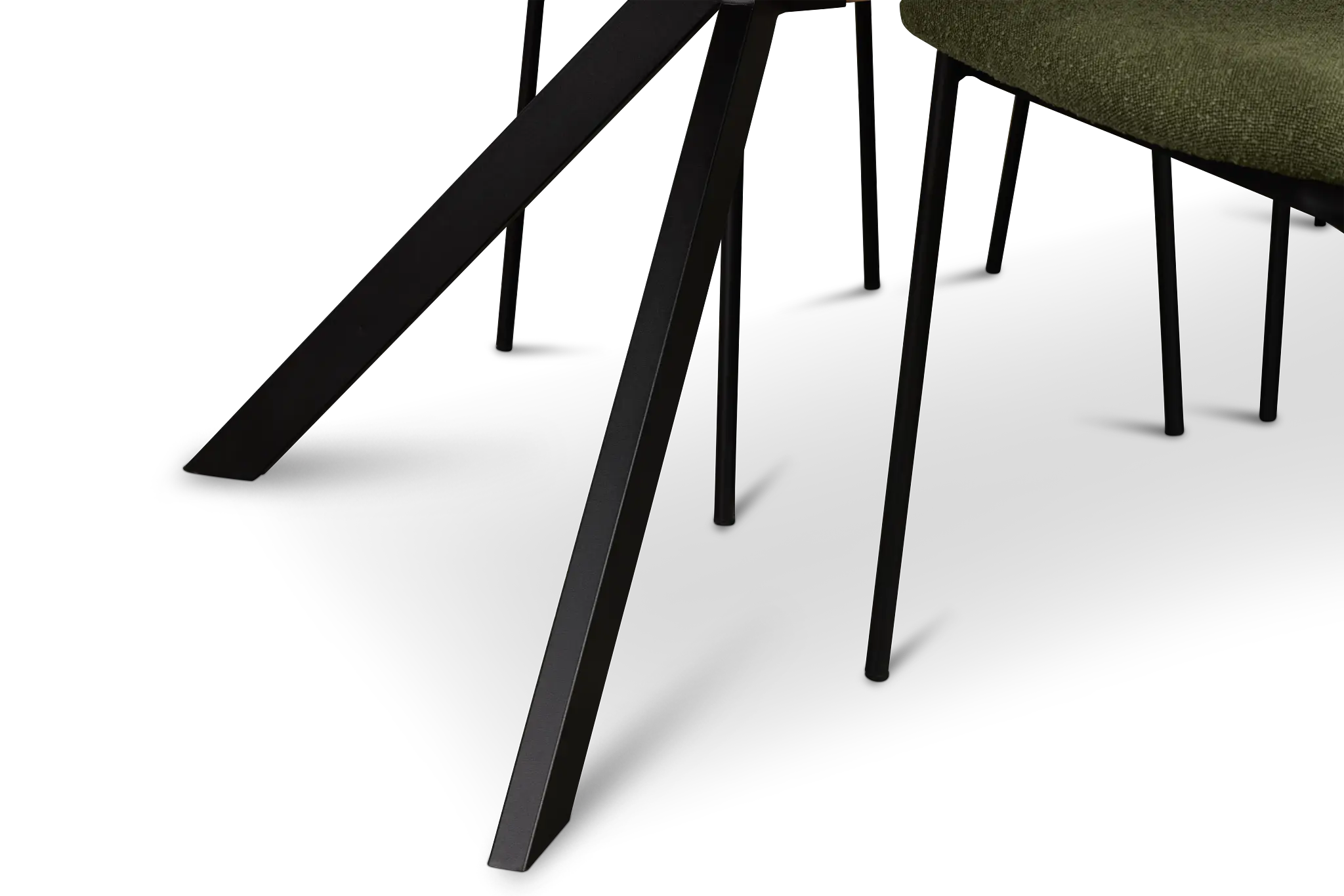 Lynden Light Tone Rect Table & 4 Green Woven Upholstered Side Chairs Lynden Light Tone Rect Table & 4 Green Woven Upholstered Side Chairs