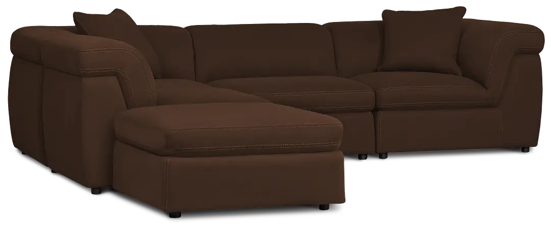 Aria Dark Brown Micro Immersive 5-piece Bumper Sectional W/2 Speakers Aria Dark Brown Micro Immersive 5-piece Bumper Sectional W/2 Speakers