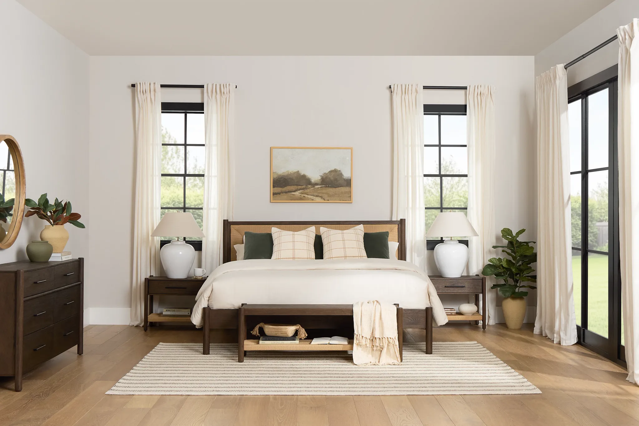 Santorini Dark Tone Woven Panel Bed