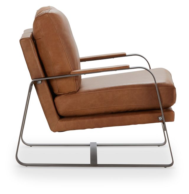 Lex Brown Leather Accent Chair