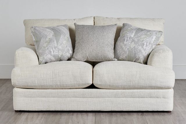 Hailey Light Beige Fabric Loveseat