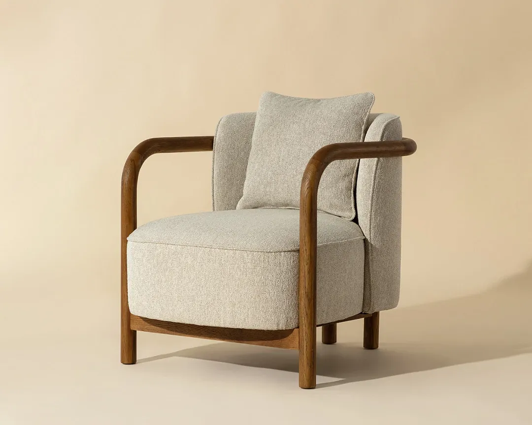 Marteen Light Taupe Fabric Accent Chair
