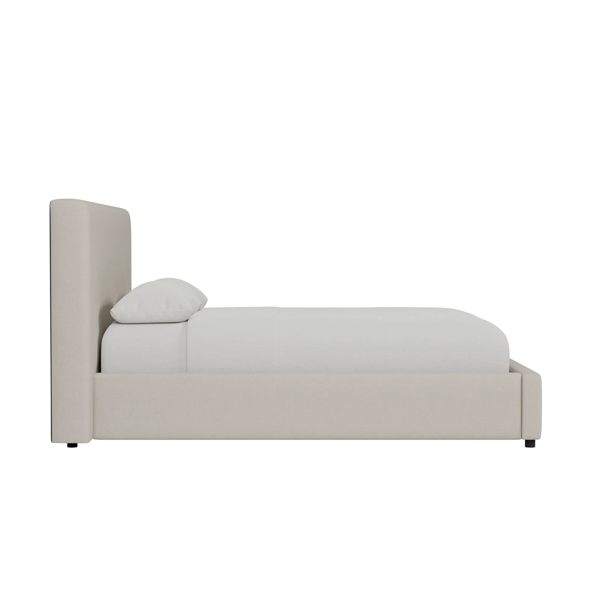 Grayton Suave Beige 44" Upholstered Platform Bed