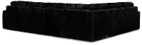 Teddy Black Fabric Medium Two-arm Sectional