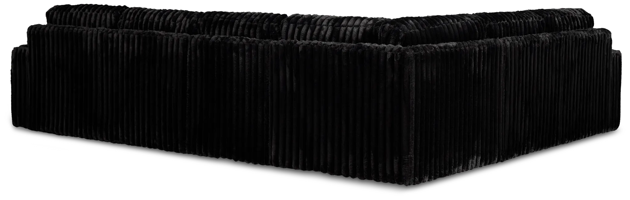 Teddy Black Fabric Medium Two-arm Sectional