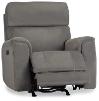 Wells Gray Fabric Power Recliner With Heat And Massage