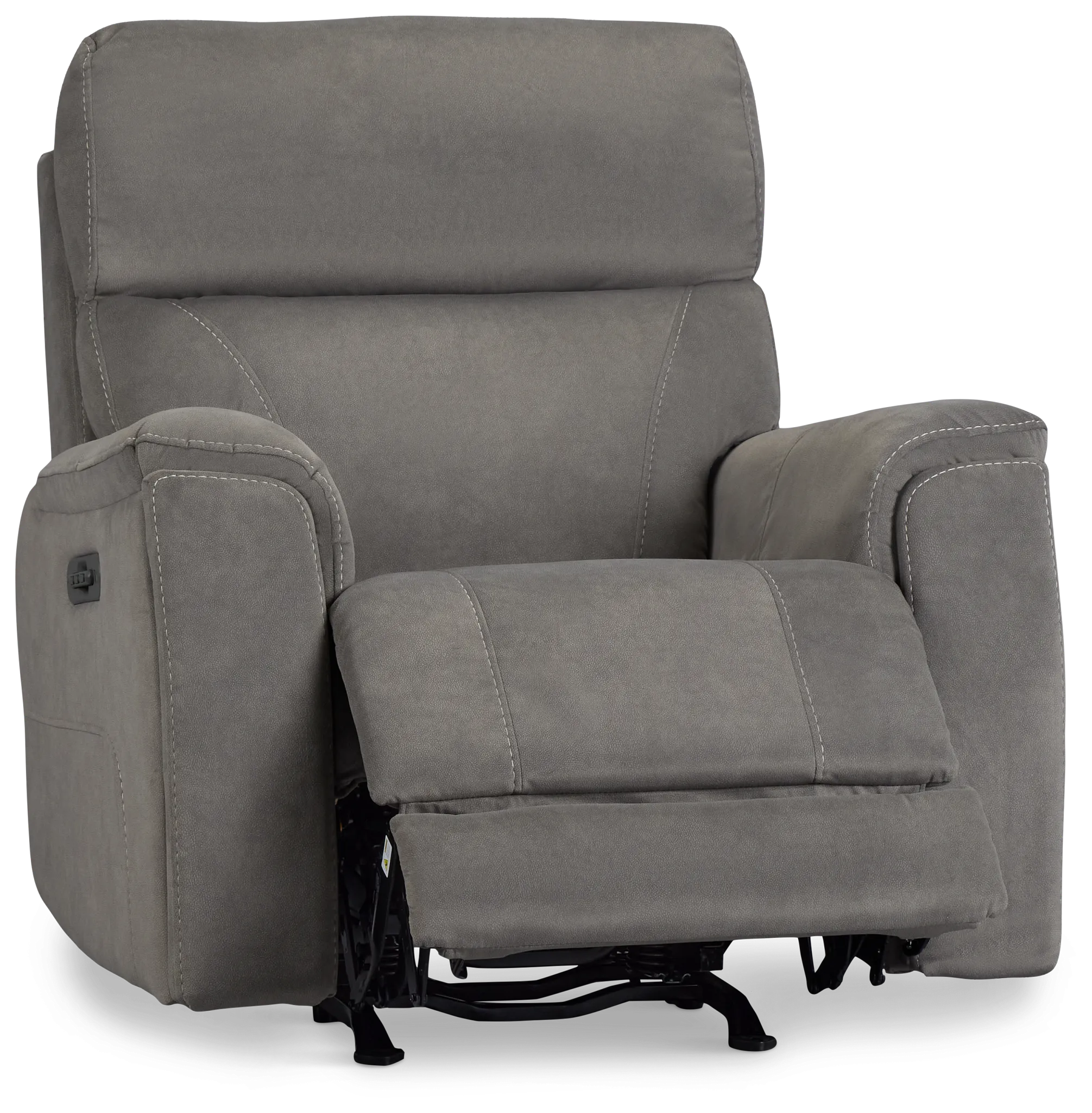 Wells Gray Fabric Power Recliner With Heat And Massage