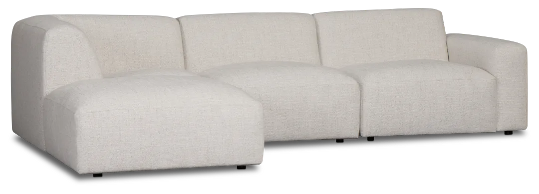 Baylor Light Beige Fabric 4-piece Left Facing Bumper Sectional