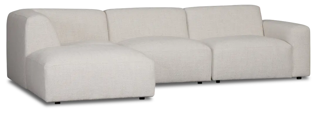 Baylor Light Beige Fabric 4-piece Left Facing Bumper Sectional Baylor Light Beige Fabric 4-piece Left Facing Bumper Sectional