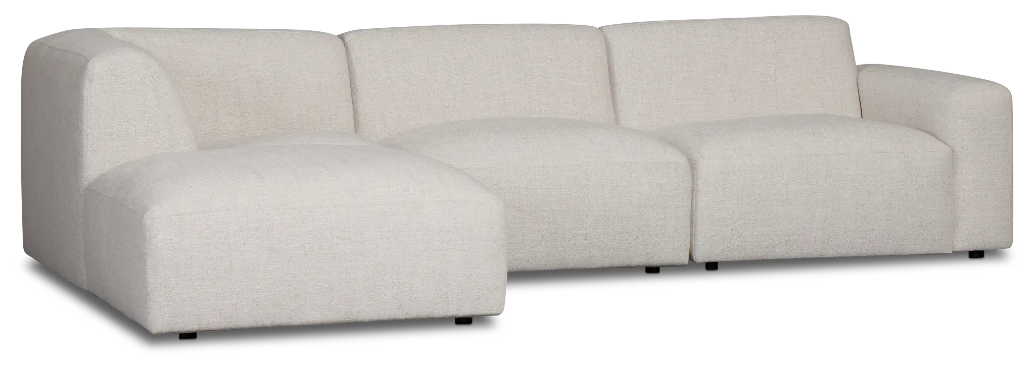 Baylor Light Beige Fabric 4-piece Left Facing Bumper Sectional Baylor Light Beige Fabric 4-piece Left Facing Bumper Sectional