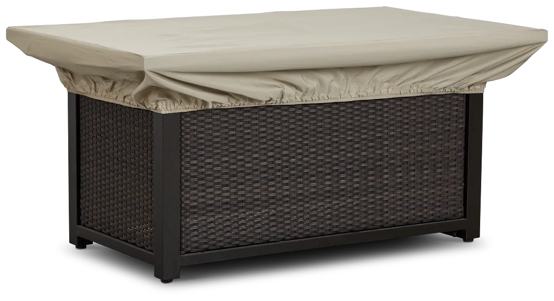Khaki Large Rectangular Fire Pit Outdoor Cover
