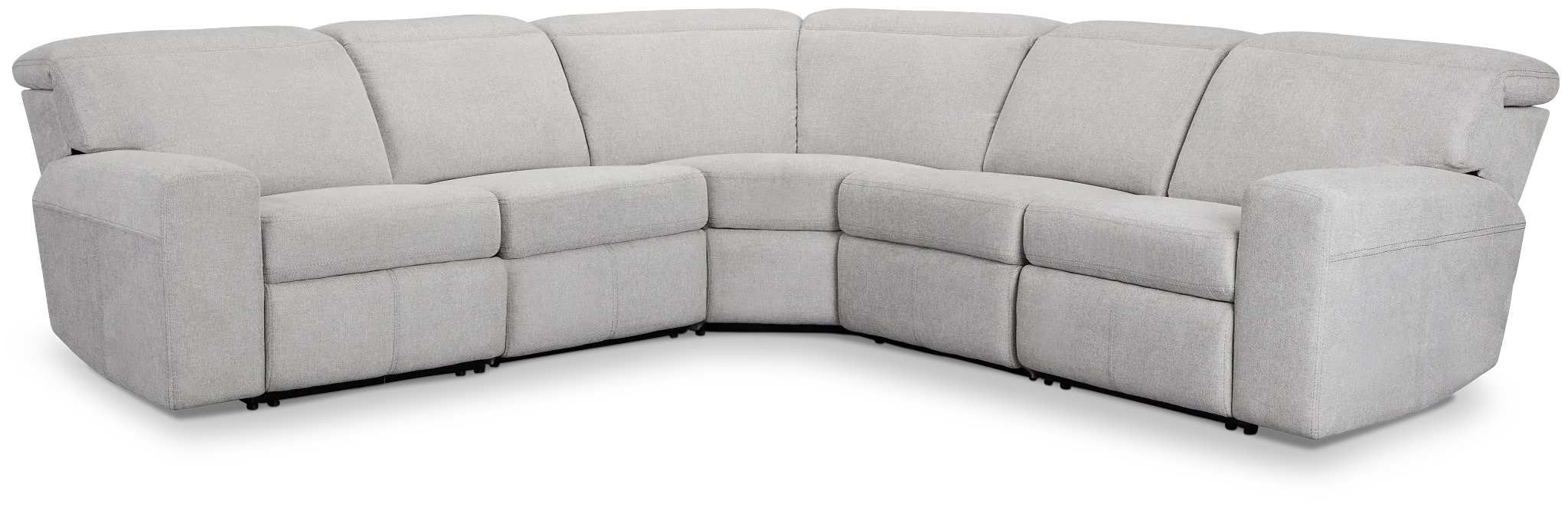 Callum Light Gray Fabric Small Two-arm Manually Reclining Sectional