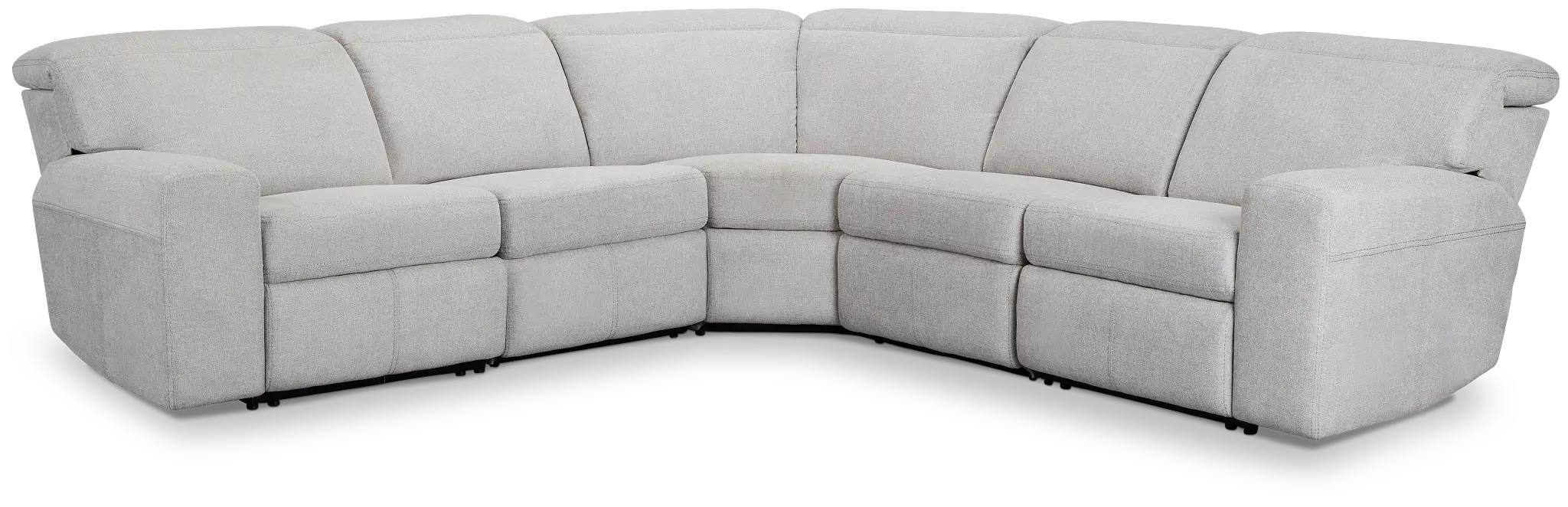 Callum Light Gray Fabric Small Two-arm Manually Reclining Sectional Callum Light Gray Fabric Small Two-arm Manually Reclining Sectional