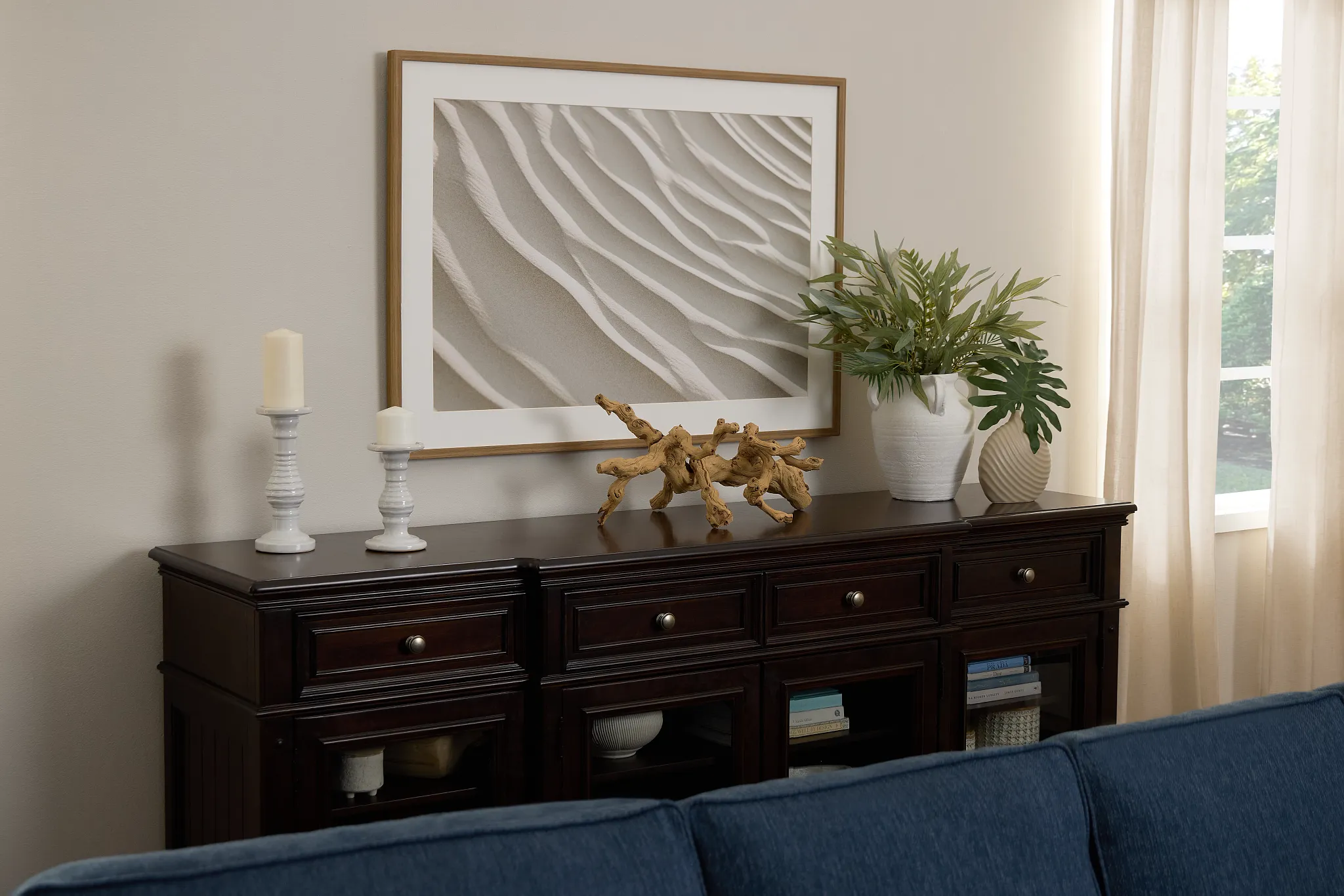 Ebony Beige Framed Wall Art