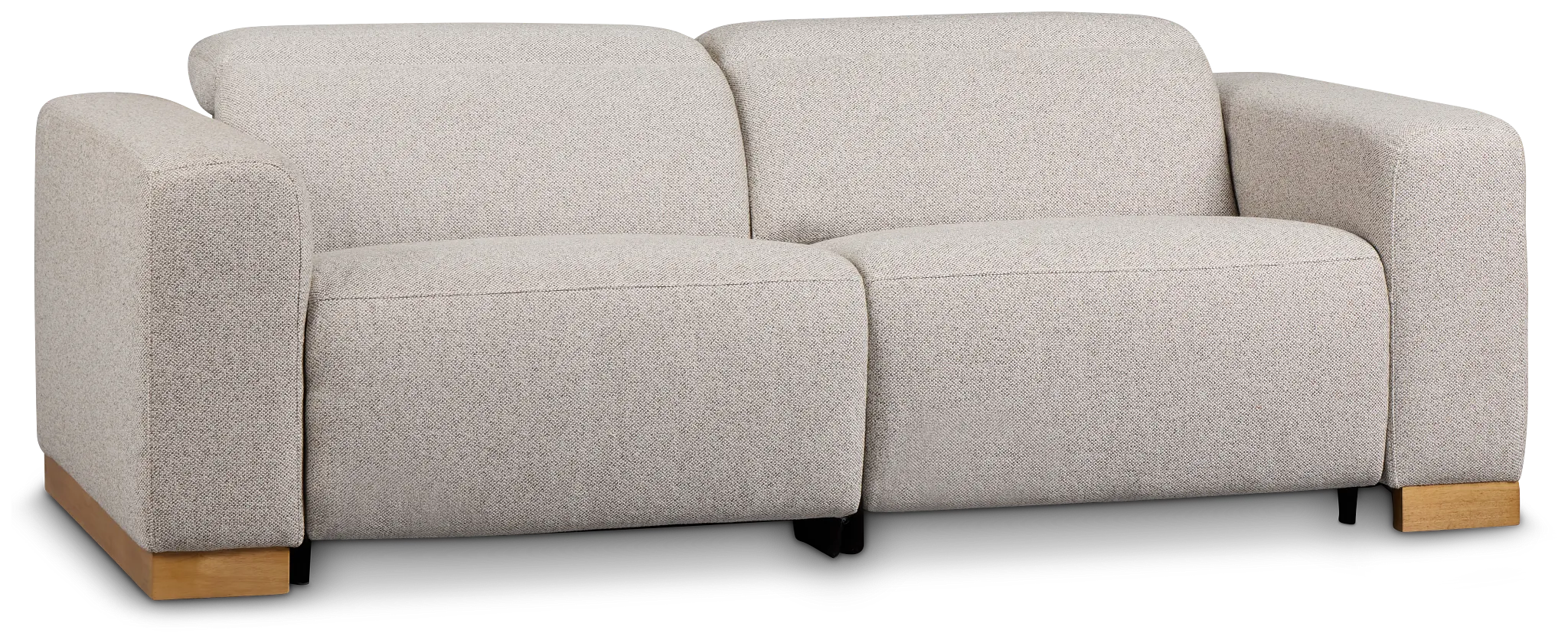 Leona Light Gray Fabric 2-piece Modular Power Loveseat
