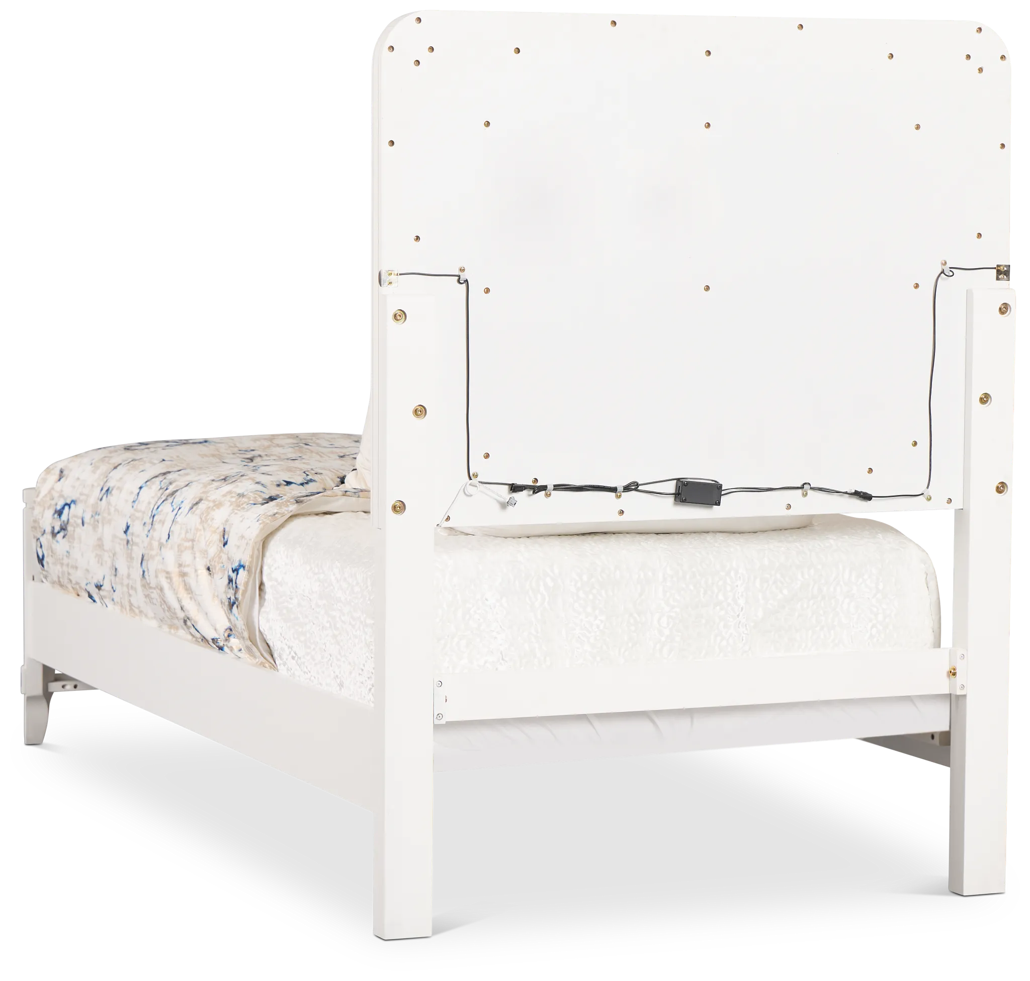 Milan White Uph Panel Bed