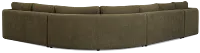 Alma Dark Green Fabric Medium Left Chaise Wedge Sectional