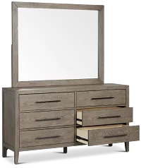 Alden Gray Dresser & Mirror