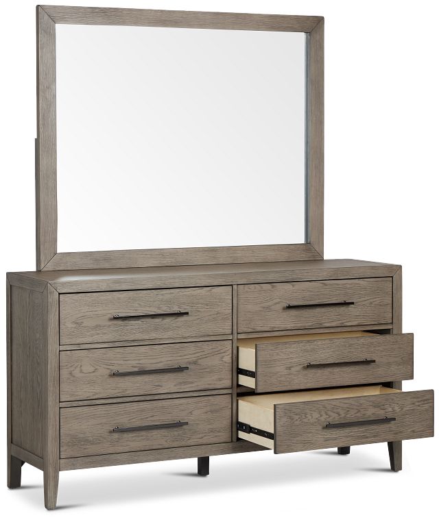 Alden Gray Dresser & Mirror
