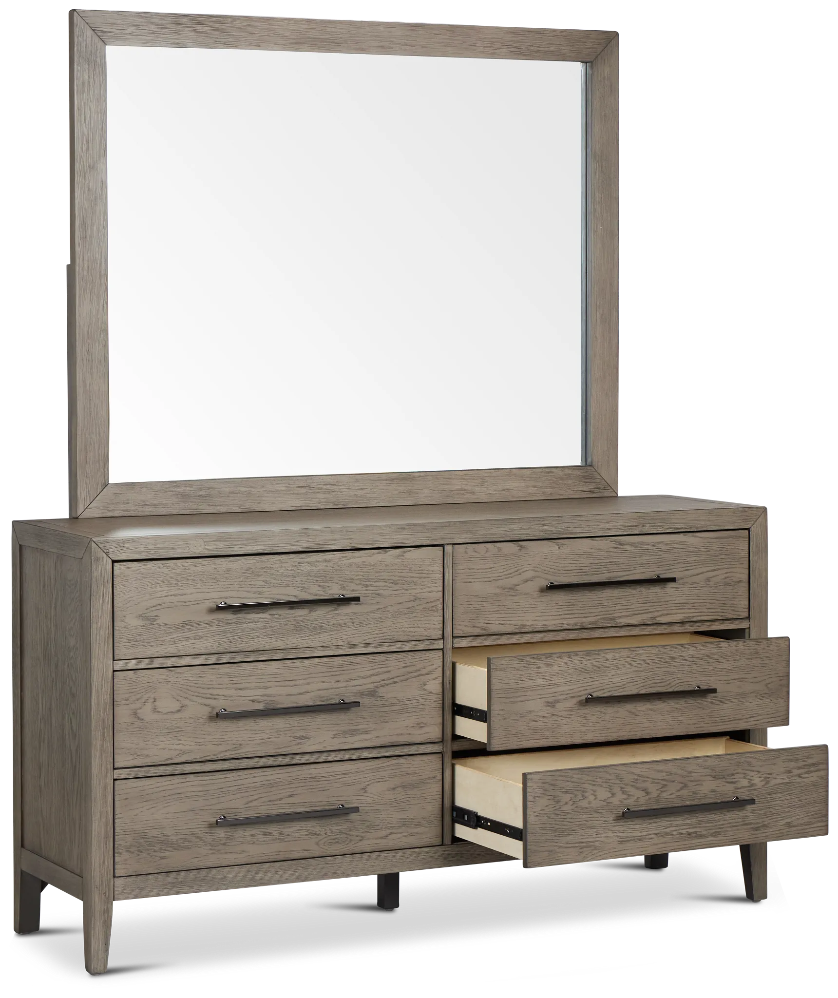Alden Gray Dresser & Mirror