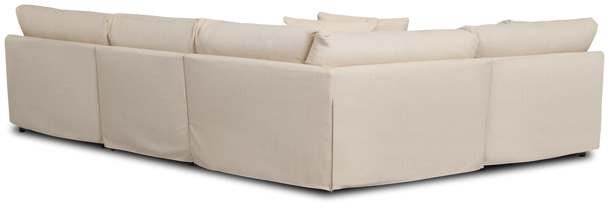 Marren Beige Fabric Small Two-arm Sectional