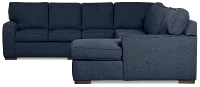 Sinclair Dark Blue Fabric Right Chaise Memory Foam Sleeper Sectional