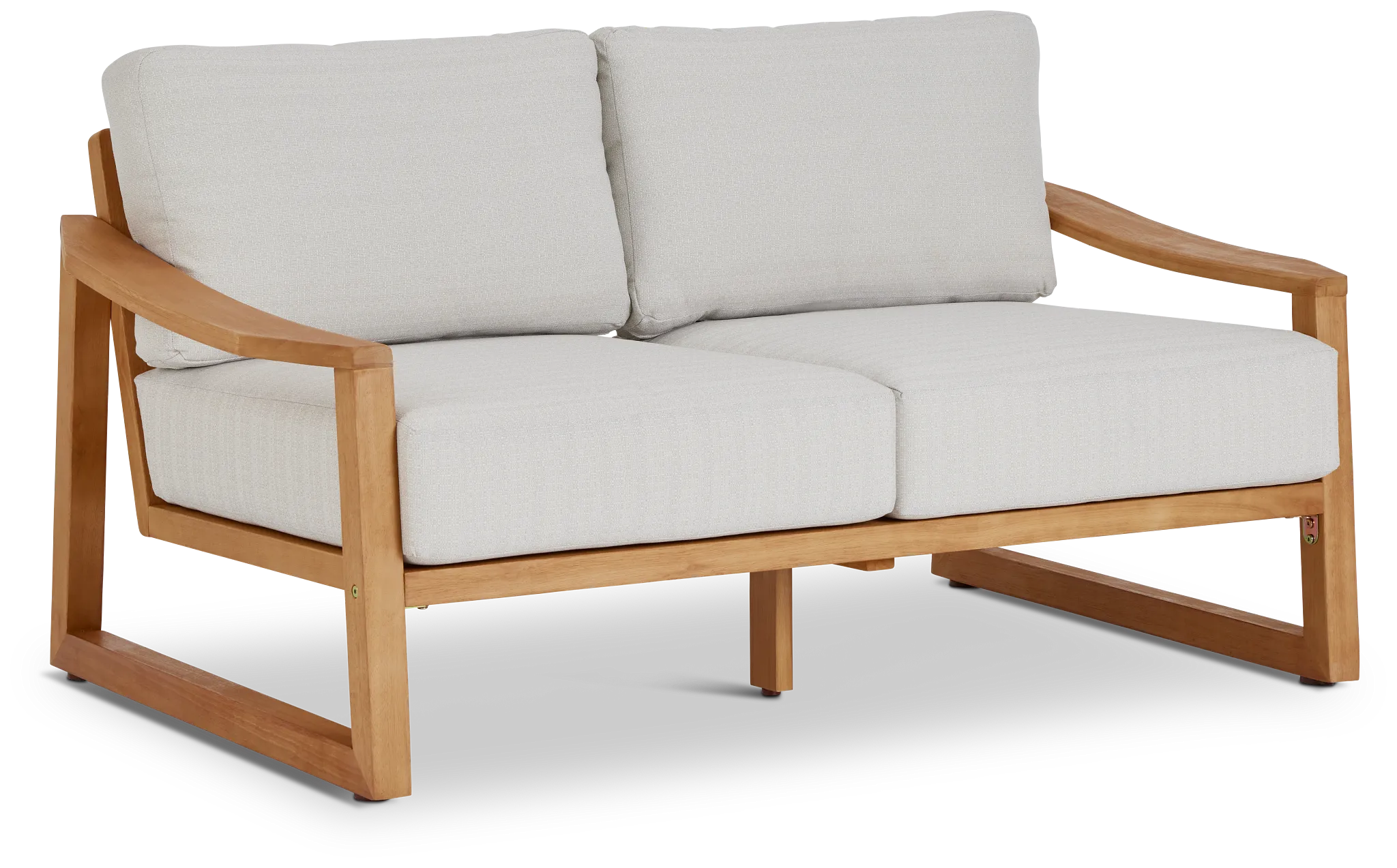 Tobago Light Tone Loveseat With Gray Cushions