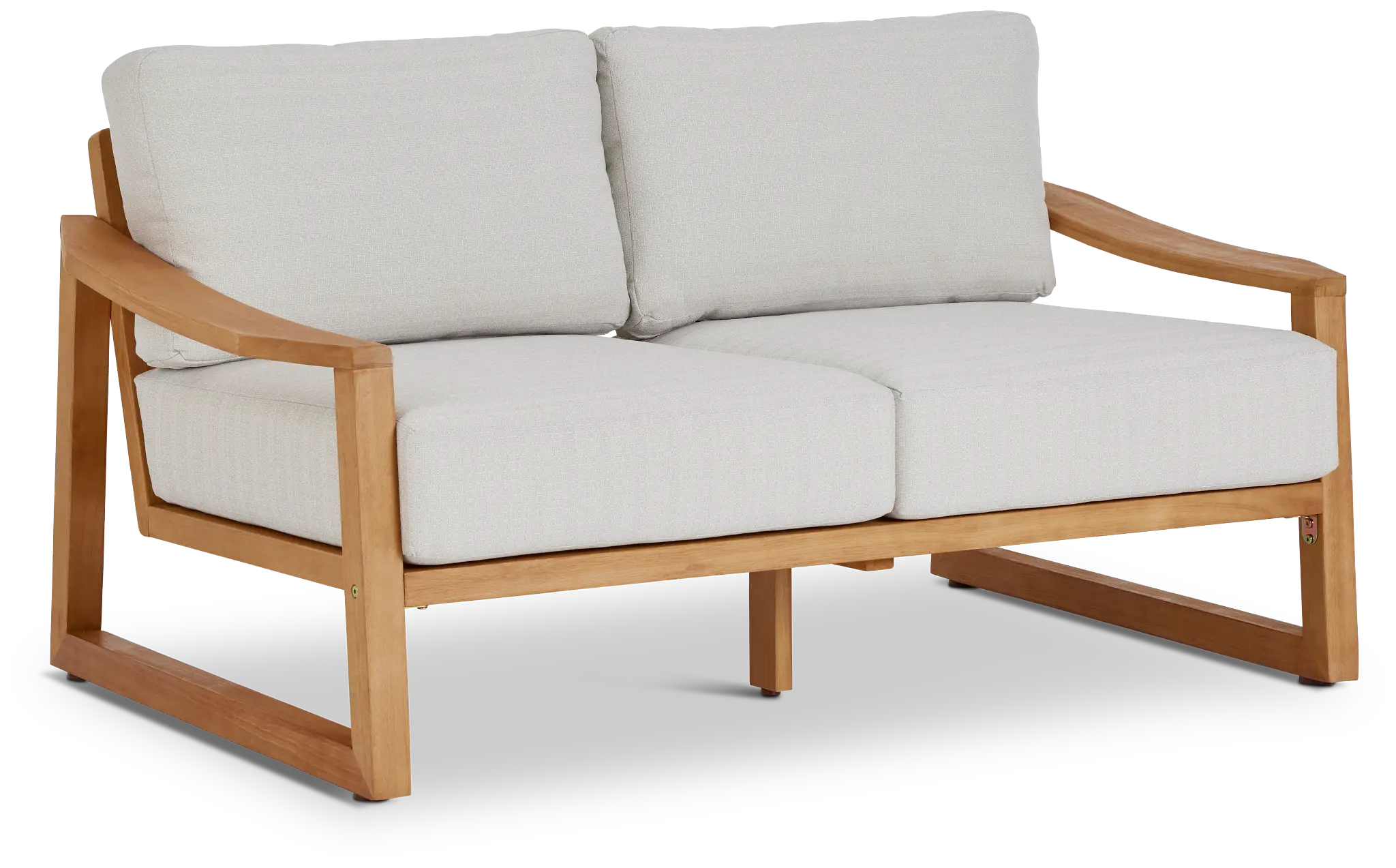 Tobago Light Tone Loveseat With Gray Cushions Tobago Light Tone Loveseat With Gray Cushions