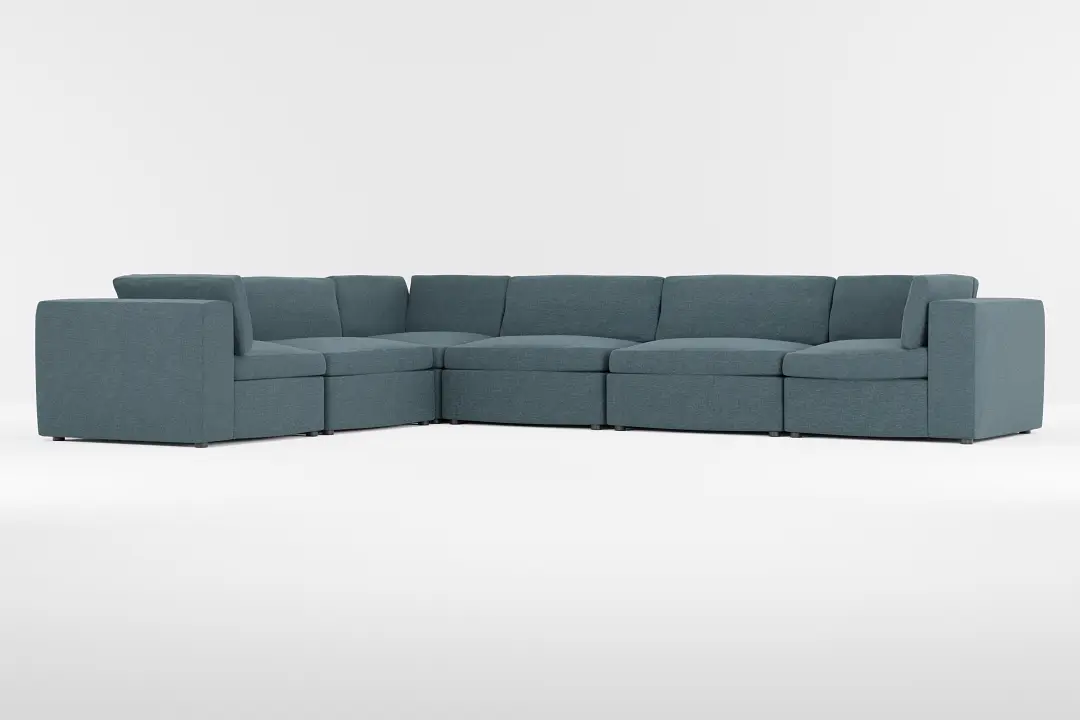 Destin Elevation Dark Blue Fabric 6-piece Modular Sectional Destin Elevation Dark Blue Fabric 6-piece Modular Sectional