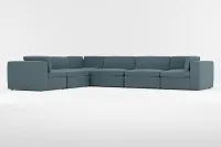 Destin Elevation Dark Blue Fabric 6-piece Modular Sectional