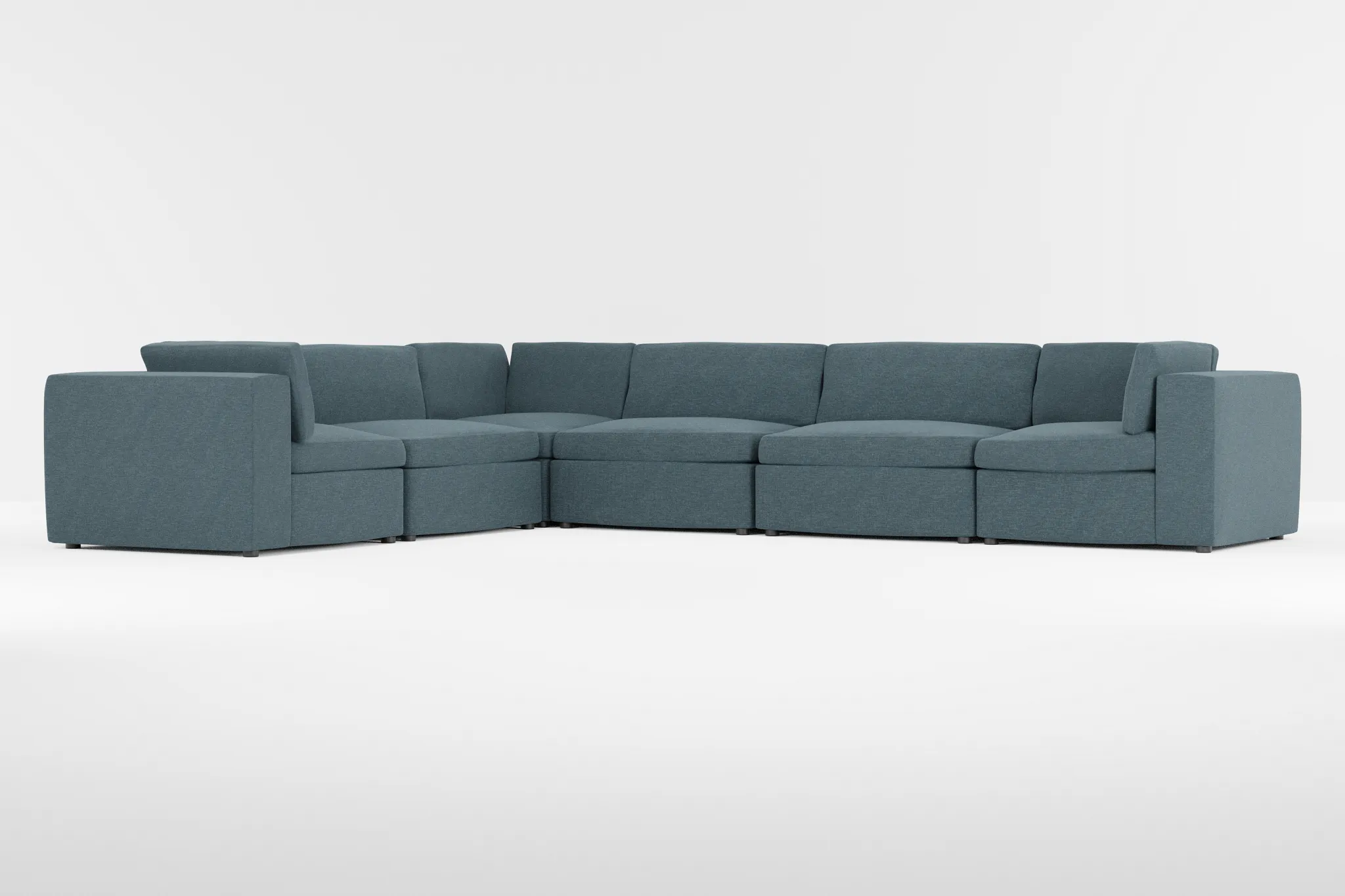 Destin Elevation Dark Blue Fabric 6-piece Modular Sectional