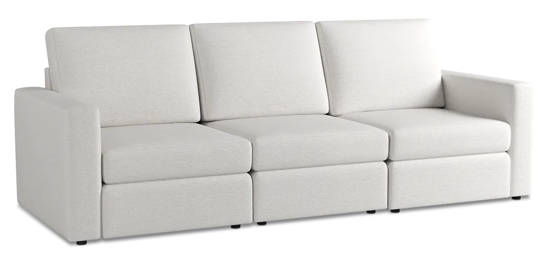 Citymod White Fabric 3-piece Modular Sofa
