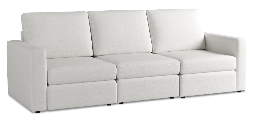 Citymod White Fabric 3-piece Modular Sofa Citymod White Fabric 3-piece Modular Sofa