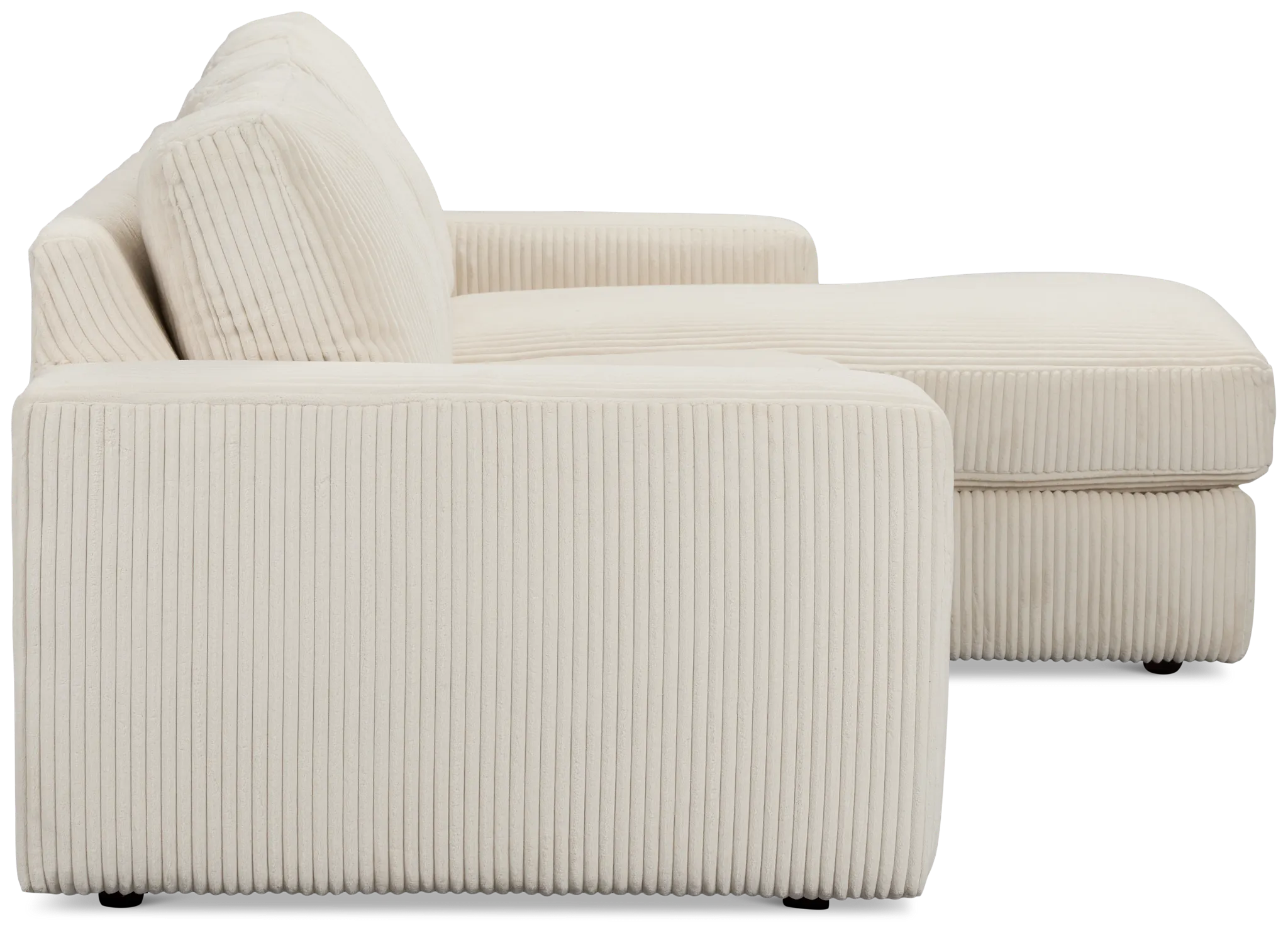 Charlie Ivory Fabric Right Chaise Sectional