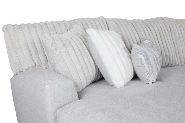 Kylie Light Gray Fabric Large Left Chaise Sectional
