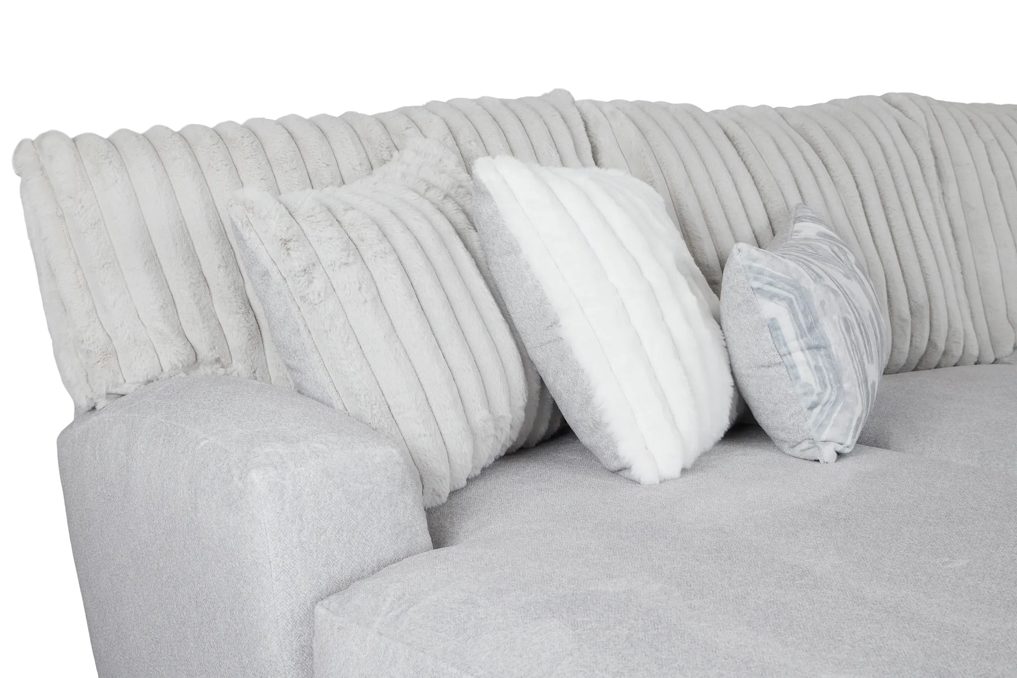 Kylie Light Gray Fabric Large Left Chaise Sectional