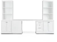Newport White Small Peninsula Door Wall Desk