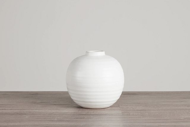 Leila White Small Vase