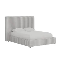 Grayton Sea Lane Light Gray 54" Upholstered Platform Bed
