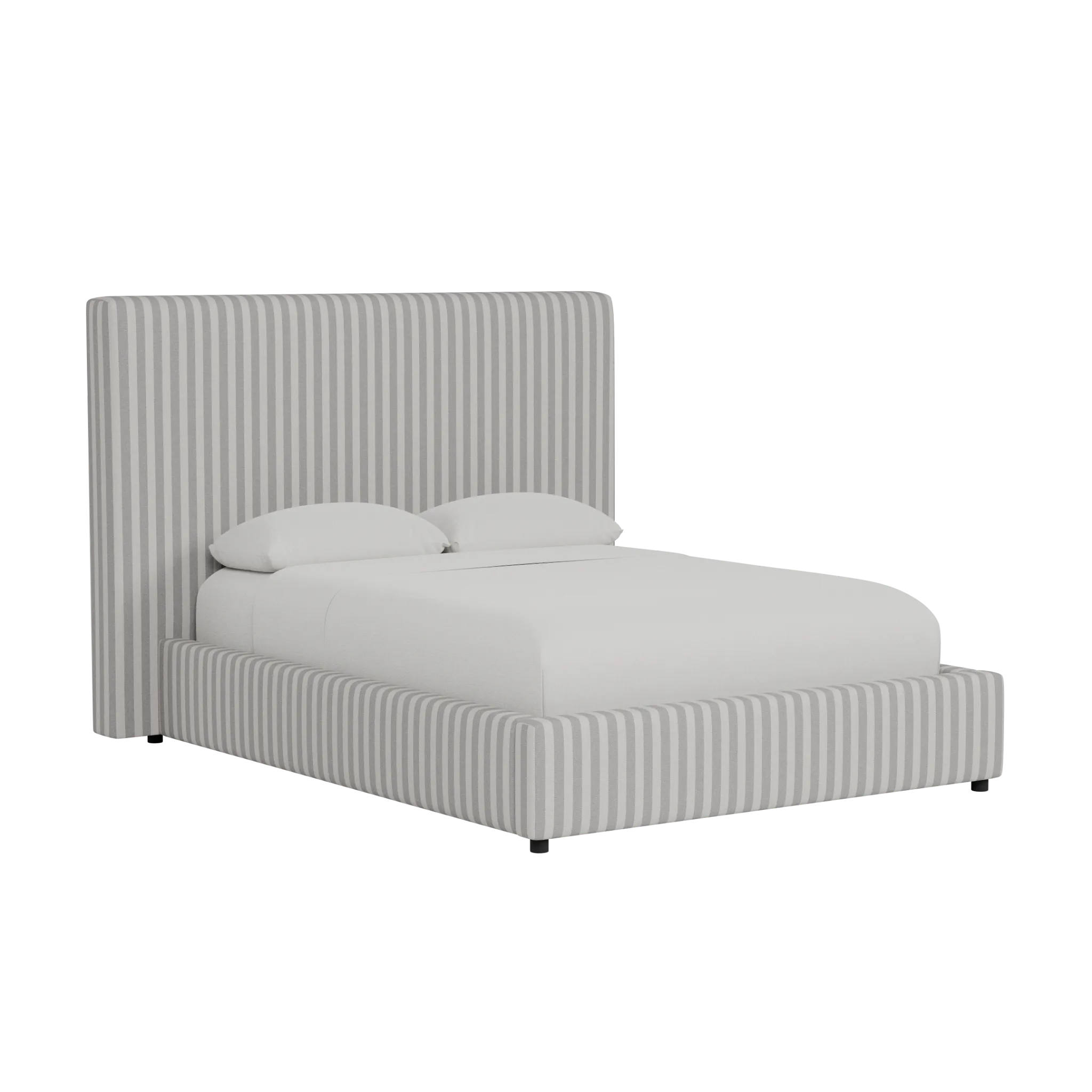 Grayton Sea Lane Light Gray 54" Upholstered Platform Bed