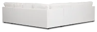 Rhodes White Fabric Large Right Chaise Sectional