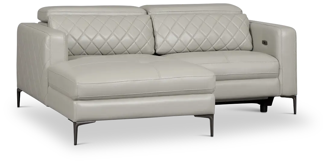 Ava Light Gray Micro Left Chaise Power Reclining Sectional Ava Light Gray Micro Left Chaise Power Reclining Sectional