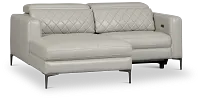 Ava Light Gray Micro Left Chaise Power Reclining Sectional