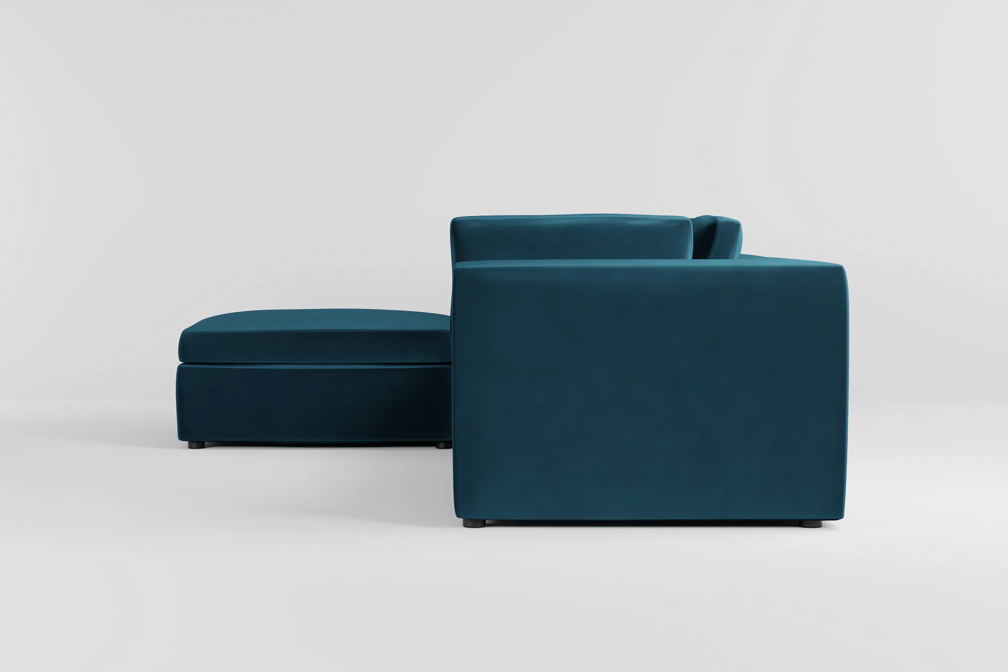 Destin Joya Teal Velvet 4-piece Bumper Sectional