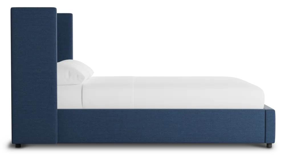 Captiva Peyton Dark Blue 48" Upholstered Shelter Bed